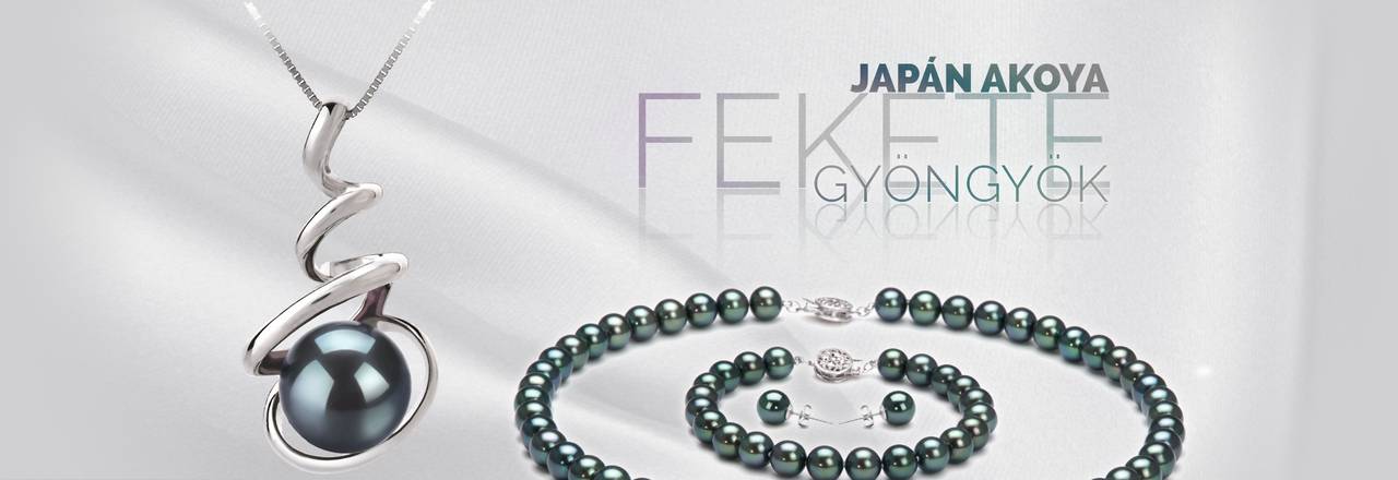 PearlsOnly Fekete japán Akoya gyöngy