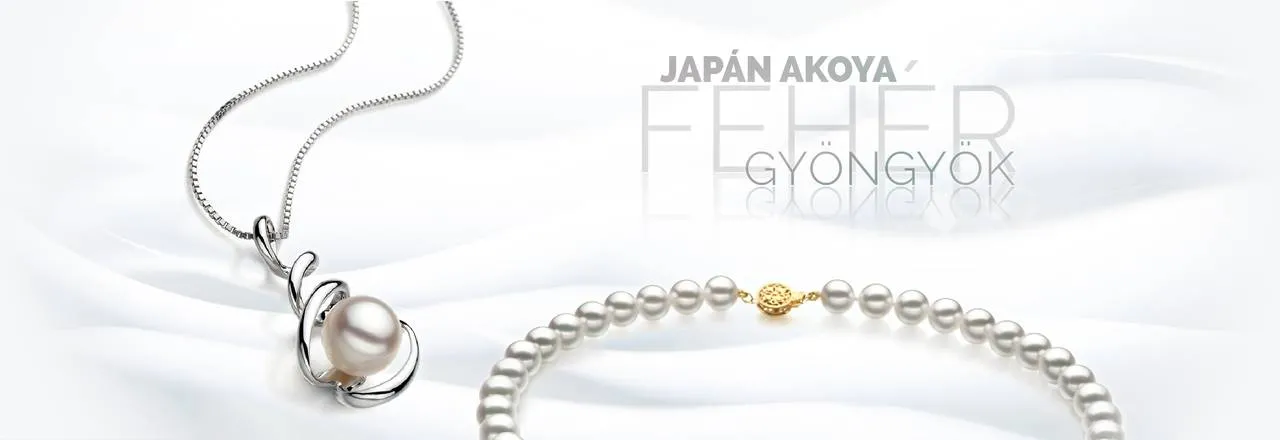 PearlsOnly Fehér japán Akoya gyöngy